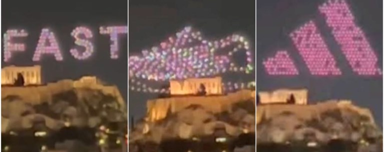Σάλος για διαφήμιση αθλητικών παπουτσιών με drones πάνω από την Ακρόπολη - Μηνύσεις από το Υπουργείο Πολιτισμού