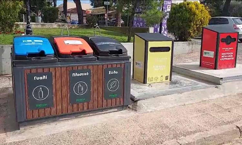 Σε εξέλιξη η τοποθέτηση γωνιών και πολυκέντρων ανακύκλωσης στις Δημοτικές Κοινότητες του Δήμου Διονύσου