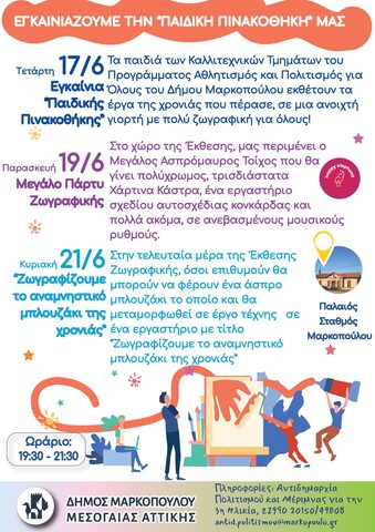 Εγκαίνια «Παιδικής Πινακοθήκης» στον Παλαιό Σιδηροδρομικό Σταθμό Μαρκοπούλου