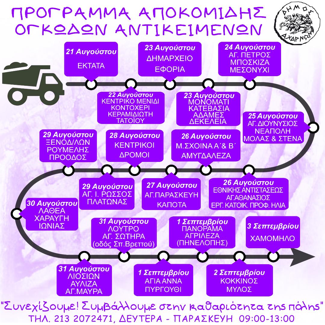 Το νέο πρόγραμμα αποκομιδής ογκωδών αντικειμένων του Δήμου Αχαρνών