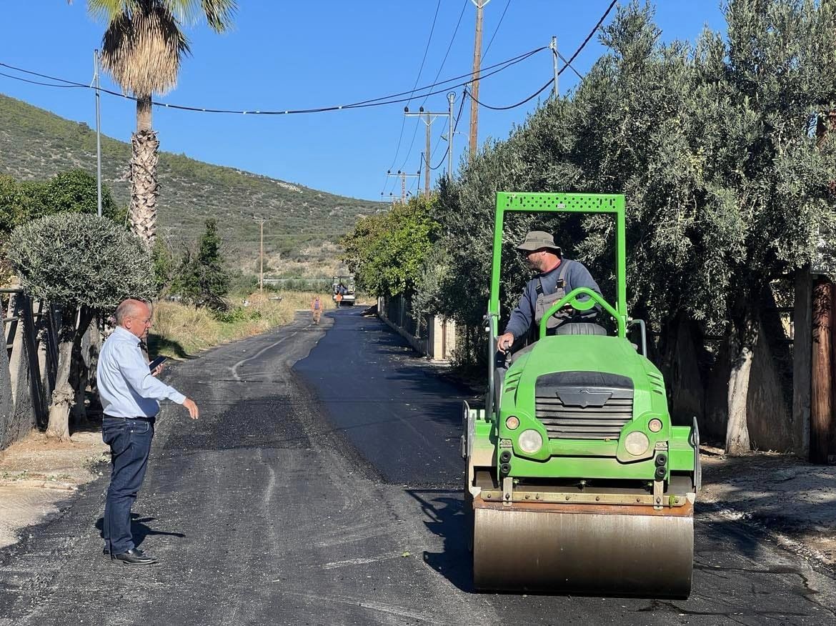 Συνεχίζονται οι ασφαλτοστρώσεις σε όλο τον Δήμο Μαραθώνος