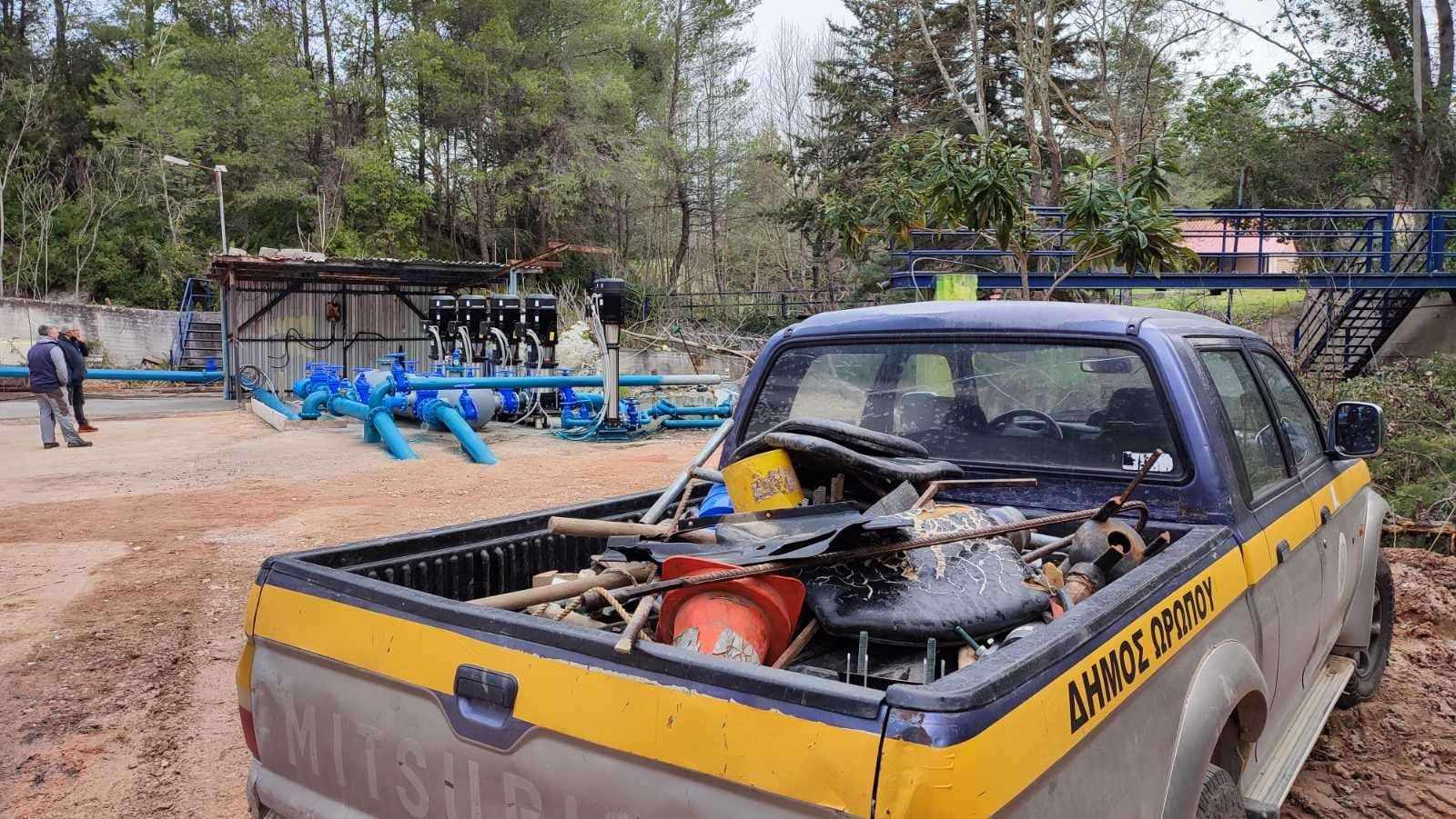 Εργασίες συντήρησης στην κεντρική δεξαμενή νερού στον Κάλαμο