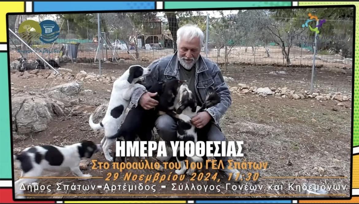 Μέρα Υιοθεσίας για τα αδέσποτα ζώα στις 29 Νοεμβρίου 2024, στο προαύλιο του 1ου ΓΕΛ Σπάτων
