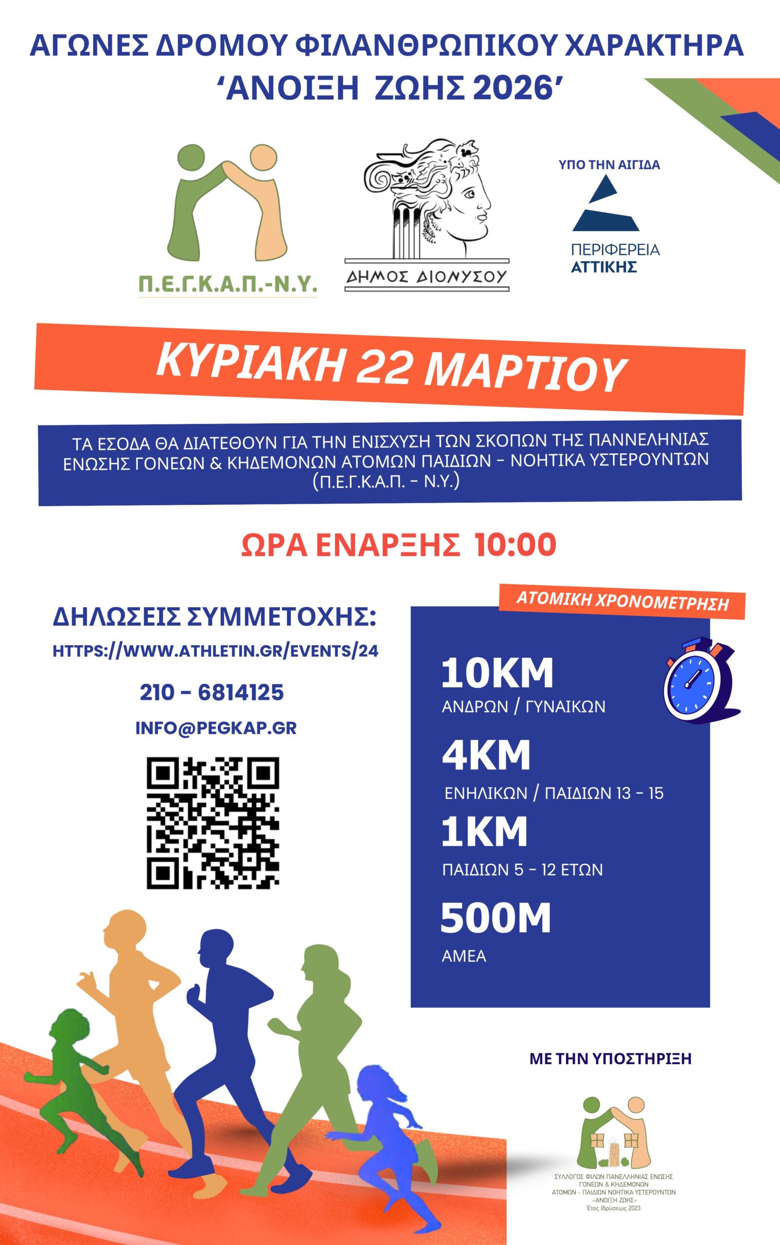 Δήμος Διονύσου: Προσωρινές κυκλοφοριακές ρυθμίσεις λόγω της αθλητικής διοργάνωσης «Τρέχω για την Άνοιξη Ζωής 2026»