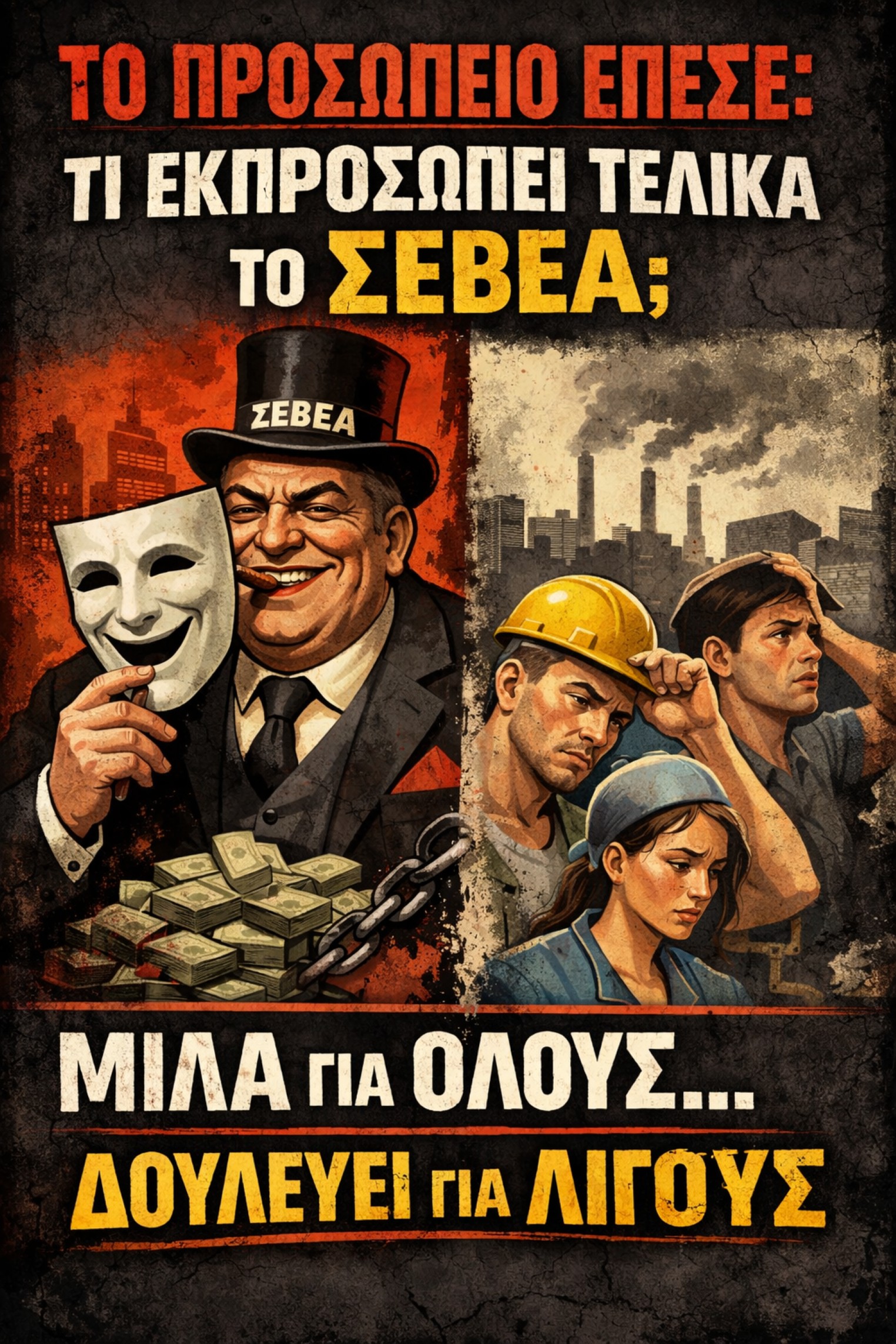 Το προσωπείο έπεσε: Τι εκπροσωπεί τελικά το ΣΕΒΕΑ; Μιλά για όλους, δουλεύει για λίγους