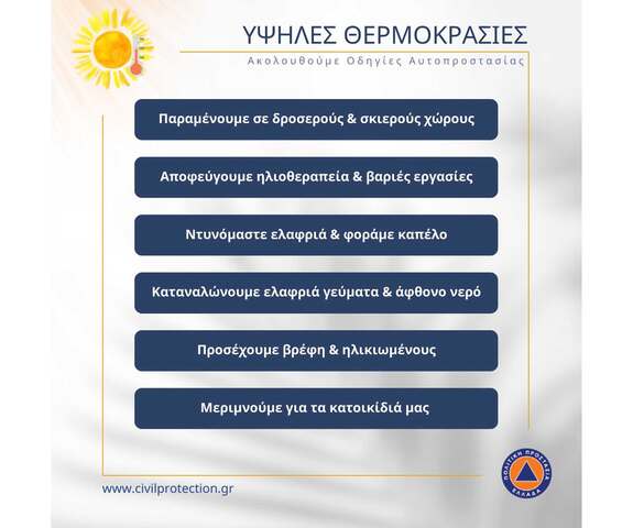 Κλιματιζόμενοι χώροι διαθέσιμοι στο Δήμο Κρωπίας λόγω καύσωνα