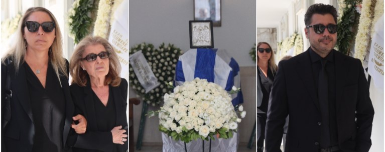 Συγκίνηση στο τελευταίο "αντίο" στον Δημήτρη Κωνσταντάρα - Συντετριμμένοι η σύζυγος και τα παιδιά του [εικόνες]