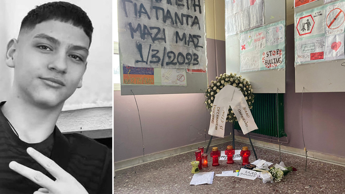 «Εκεί ψηλά θα είσαι στην αγκαλιά του πατέρα και της μητέρας σου» - Συγκινούν οι συμμαθητές του 15χρονου Παναγιώτη