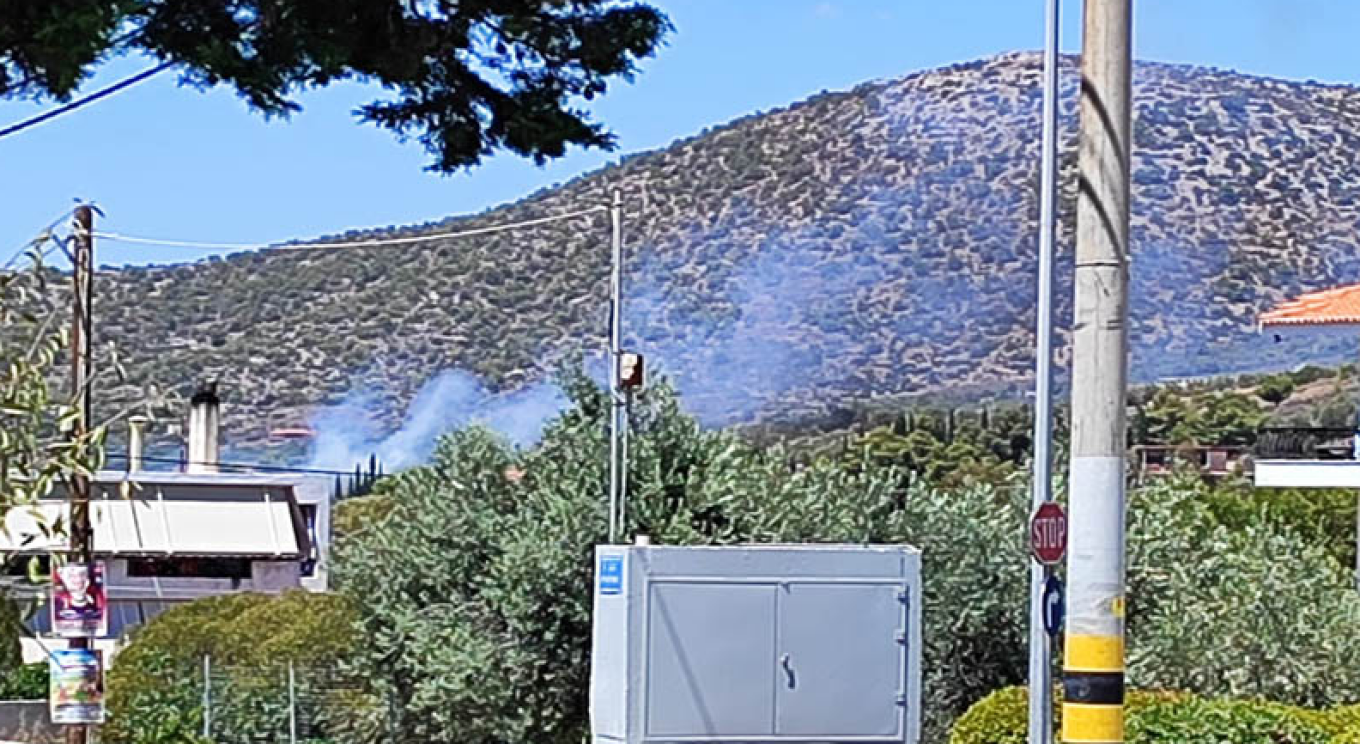 Υπό μερικό έλεγχο φωτιά που ξέσπασε στον Κουβαρά Αττικής