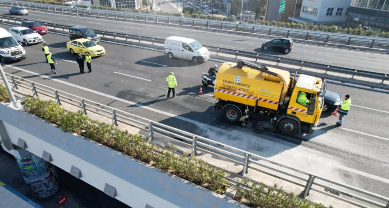 Λεωφόρος Κηφισού: Άσκηση ετοιμότητας από Περιφέρεια Αττικής και Τροχαία