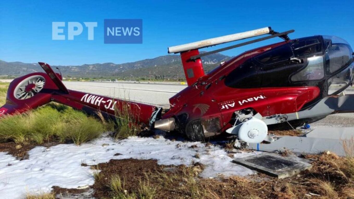 Πτώση ιδιωτικού ελικοπτέρου στη Σάμο, διασώθηκε ο πιλότος